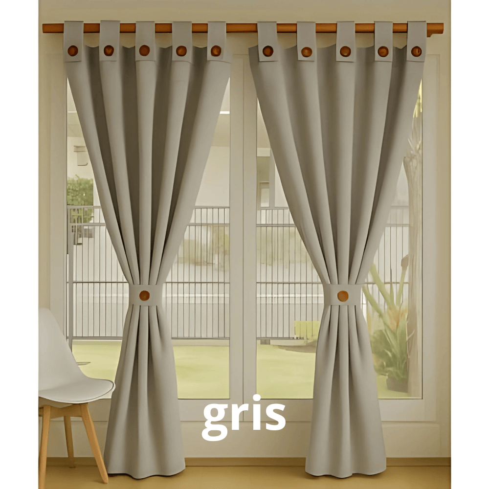 Cortinas Semi Blackout Jacquard 2 Paños 140x210cm