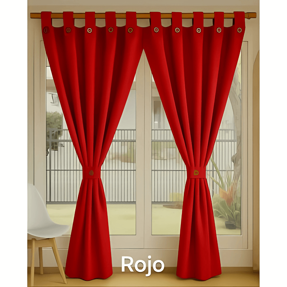 Cortinas Semi Blackout Jacquard 2 Paños 140x210cm