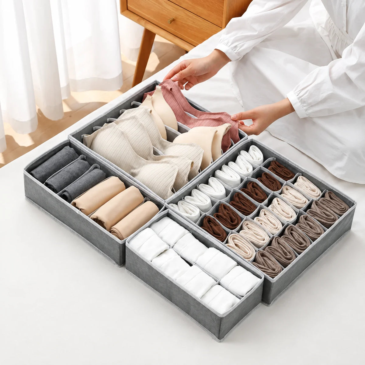 Set de 4 organizadores para ropa interior