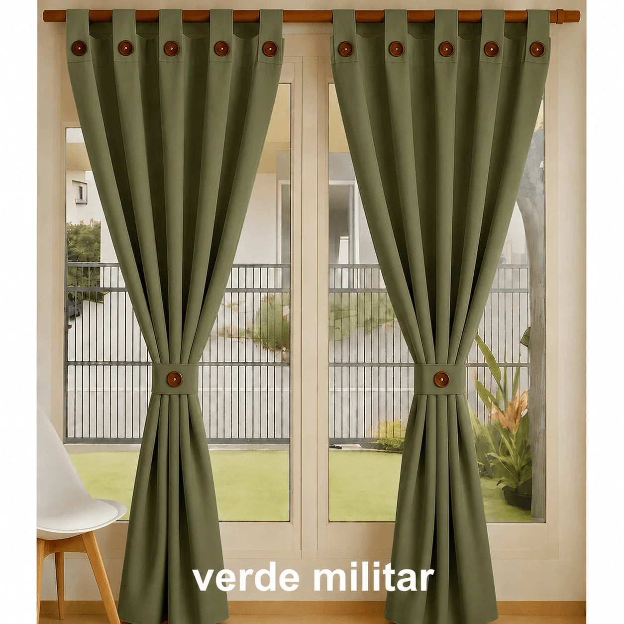 Cortinas Semi Blackout Jacquard 2 Paños 140x210cm