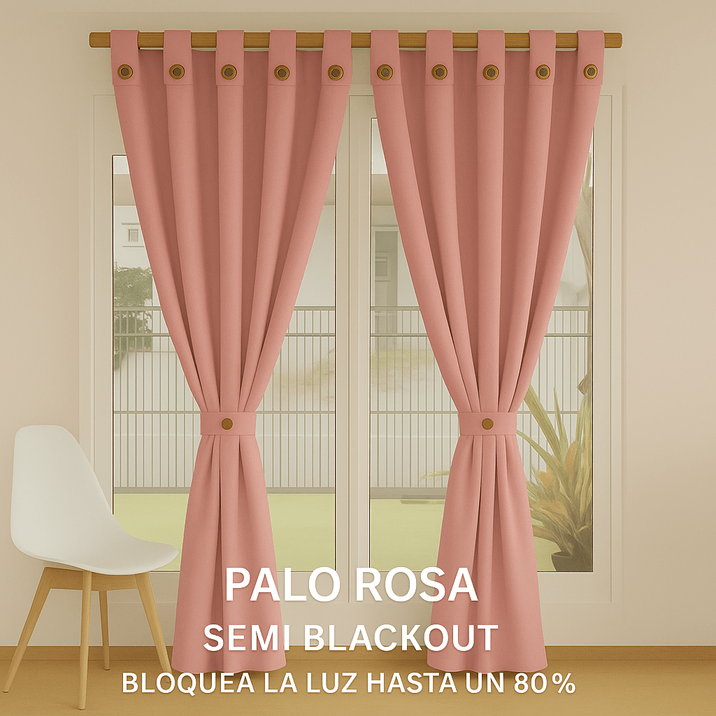 Cortinas Semi Blackout Jacquard 2 Paños 140x210cm