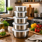 Set de 5 Bowls de Acero Inoxidable con Tapa Hermética