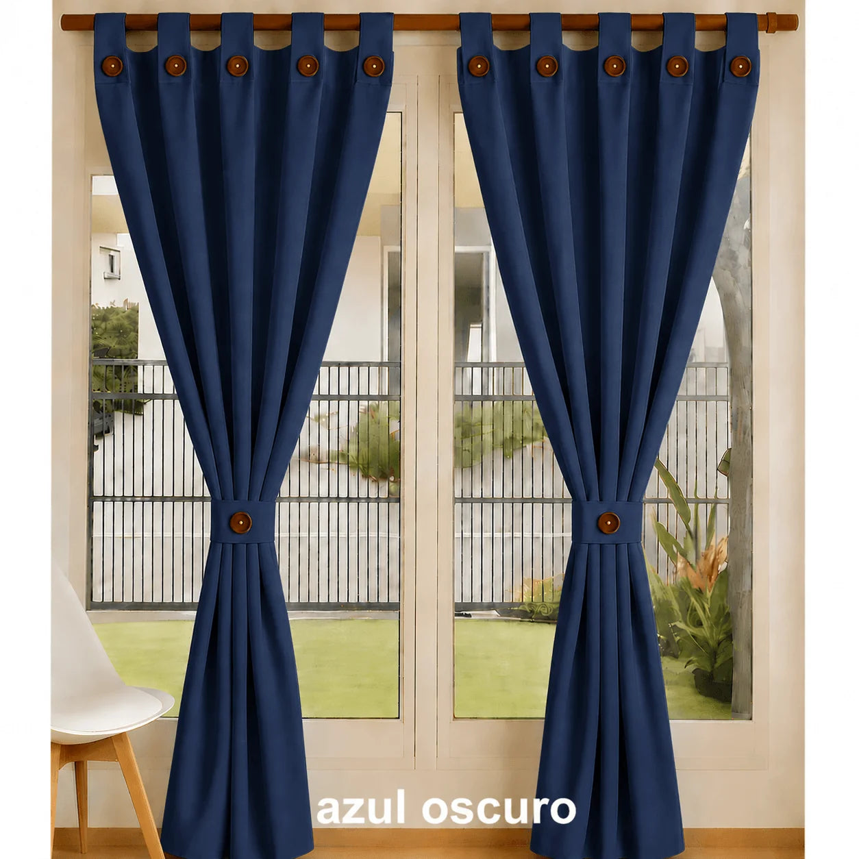 Cortinas Semi Blackout Jacquard 2 Paños 140x210cm
