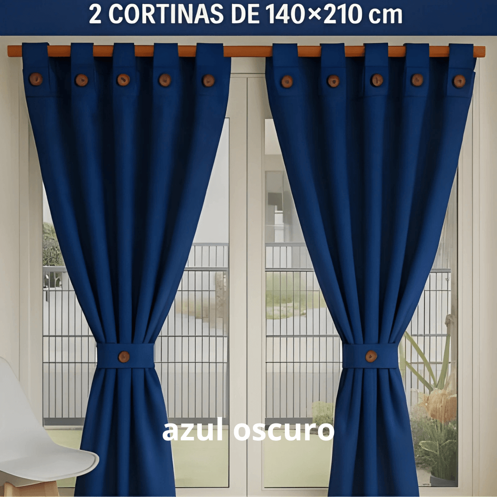 Cortinas Semi Blackout Jacquard 2 Paños 140x210cm