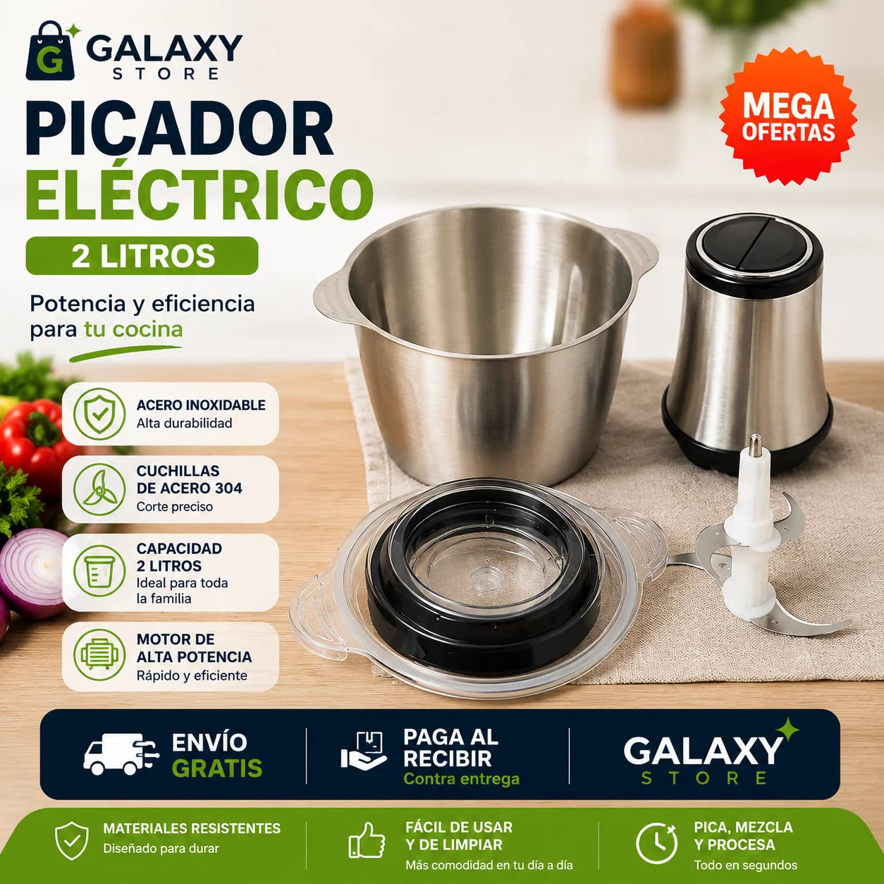 Picador De Alimentos Eléctrico