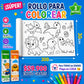 Rollo para Colorear Infantil 3 Metros – Papel Adhesivo con Diseños (x2)