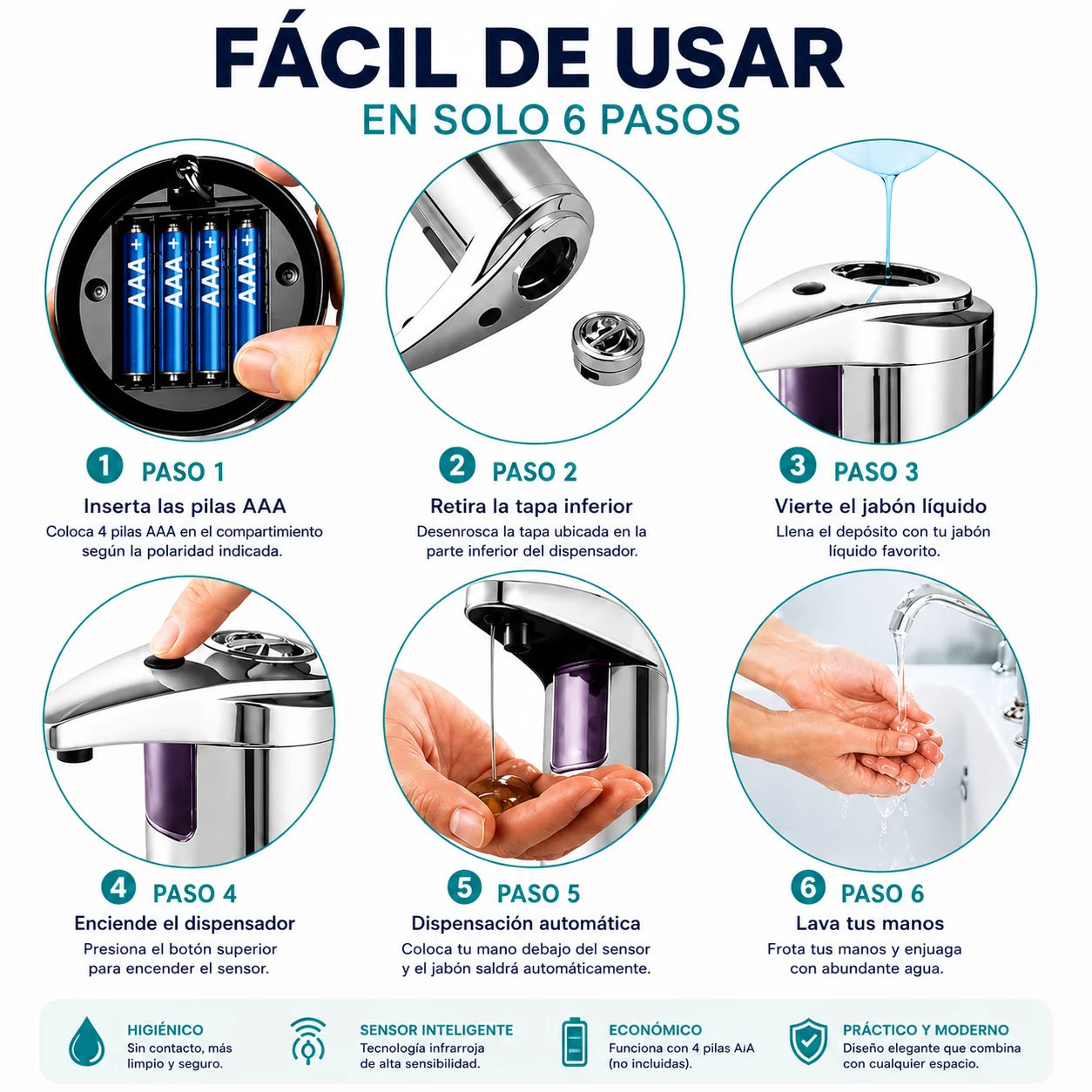 Dispensador de jabón con sensor