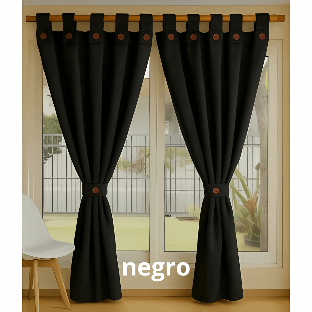 Cortinas Semi Blackout Jacquard 2 Paños 140x210cm