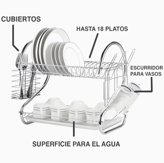 Organizador Escurridor De Platos Doble