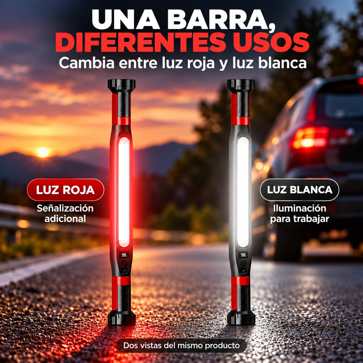Barra De Luz Magnética Recargable