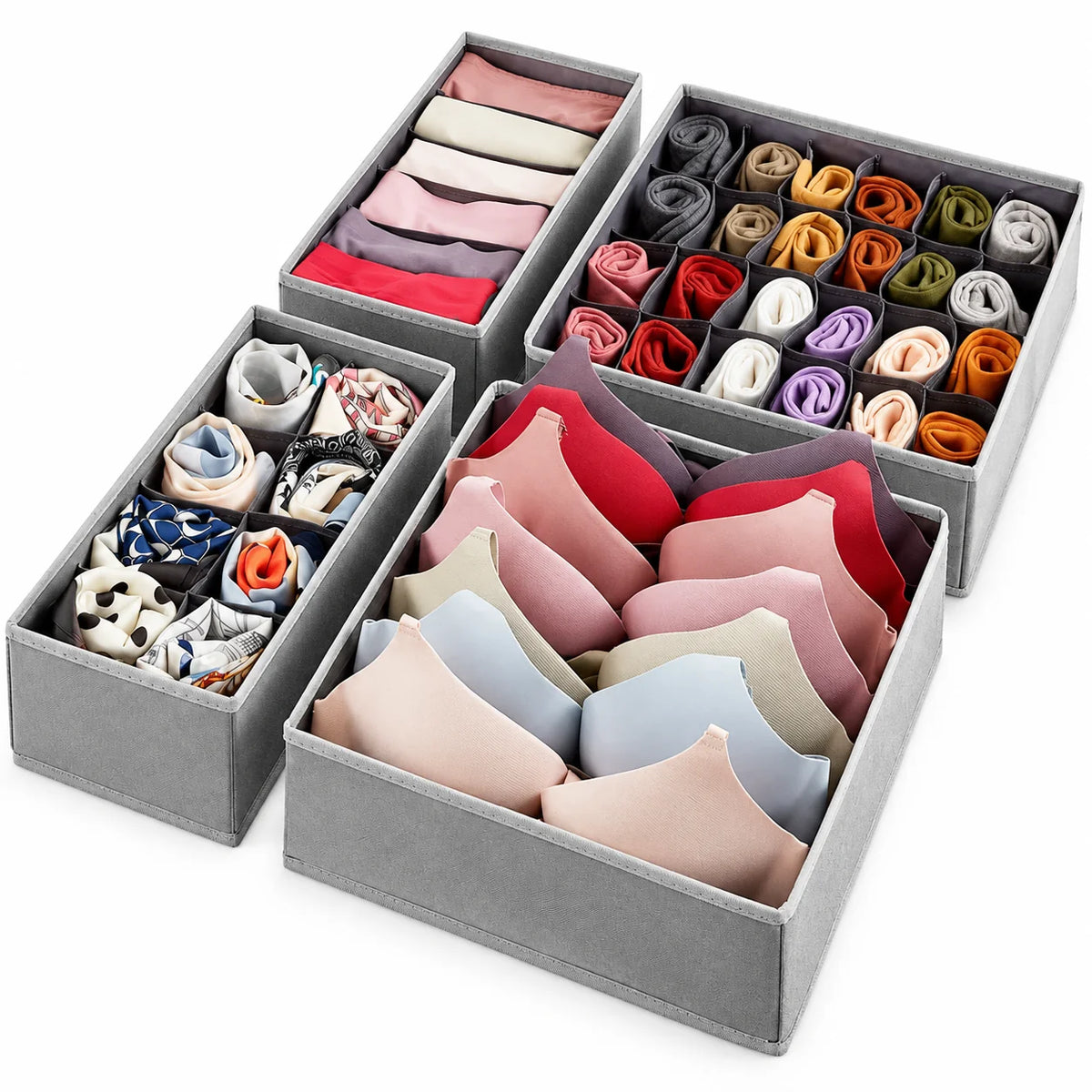 Set de 4 organizadores para ropa interior