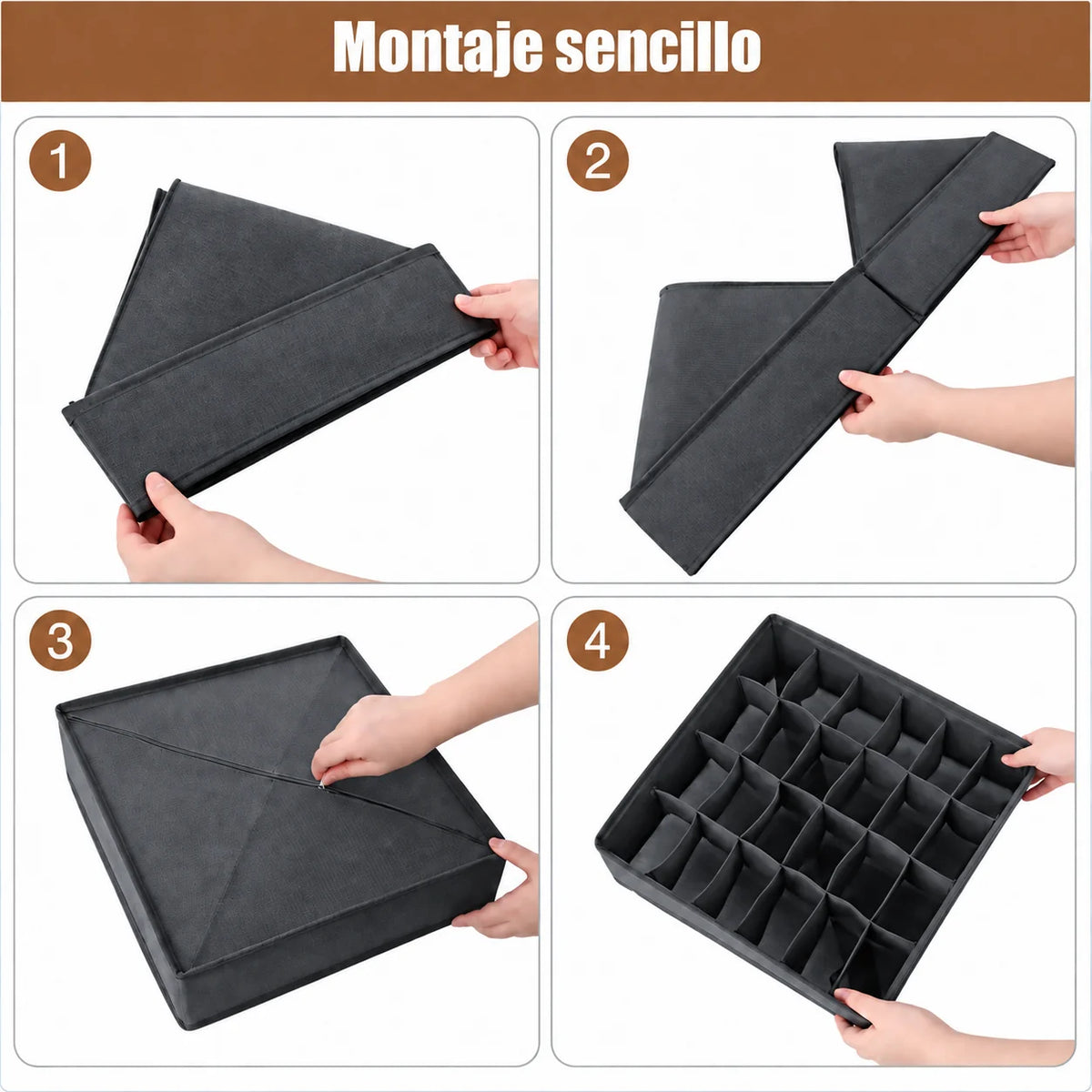 Set de 4 organizadores para ropa interior