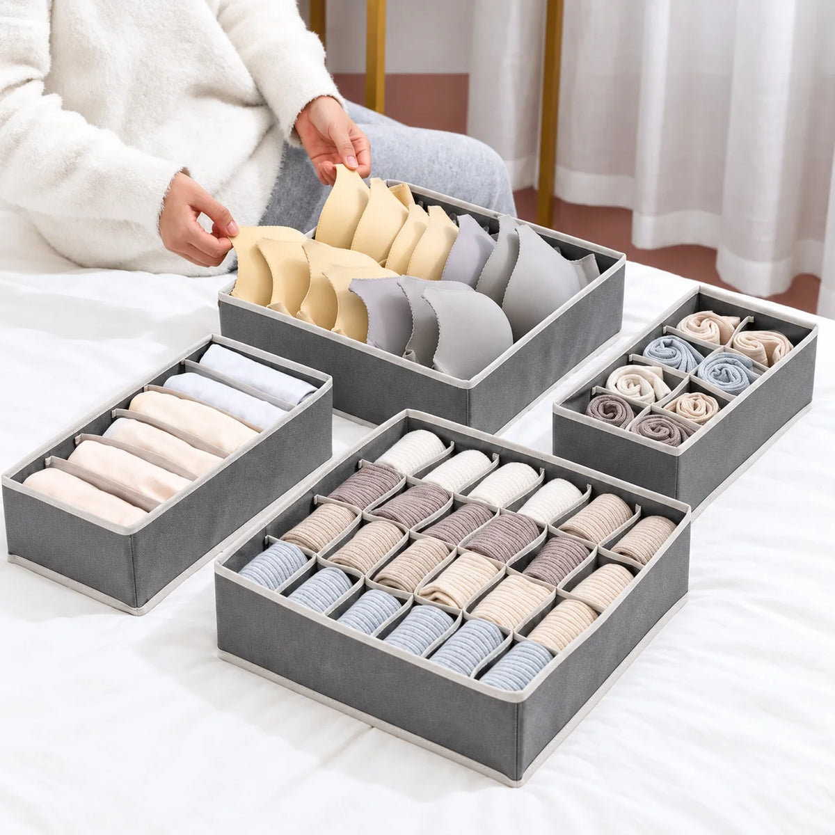 Set de 4 organizadores para ropa interior