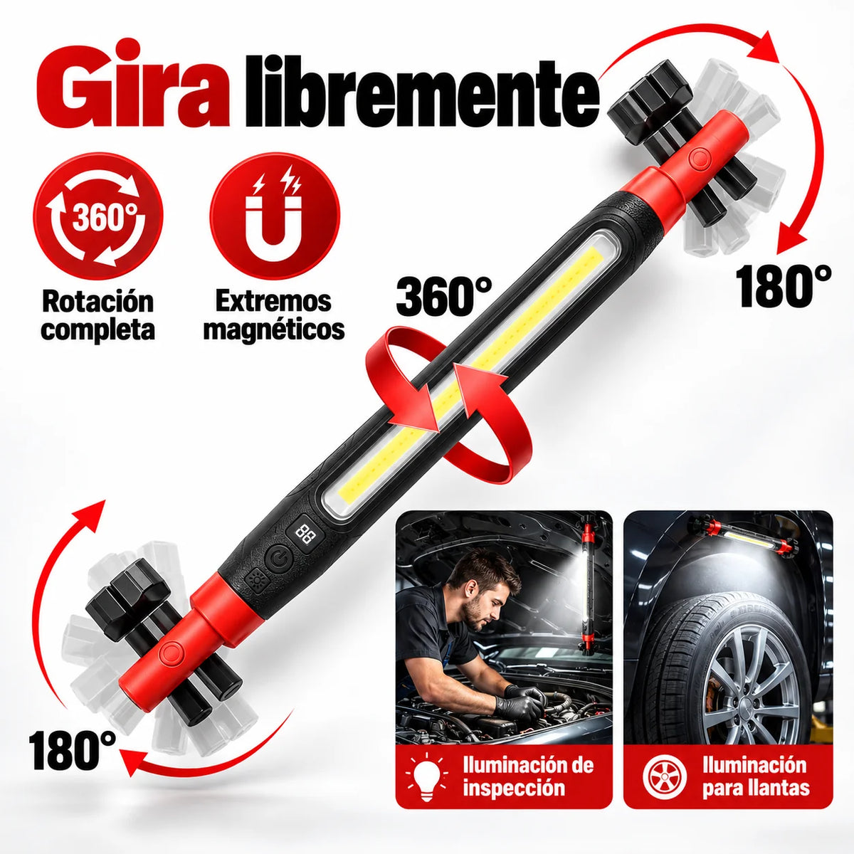 Barra De Luz Magnética Recargable