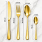 Set de Cubiertos 24 Piezas Acero Inoxidable 304 – Oro Rosa, Plateado y Dorado