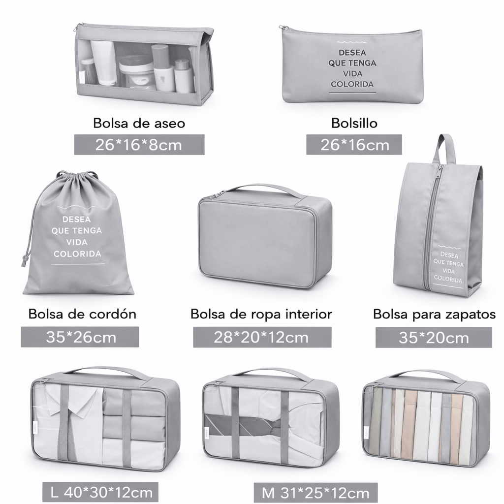 Bolsas organizadoras de viaje x 8 unidades