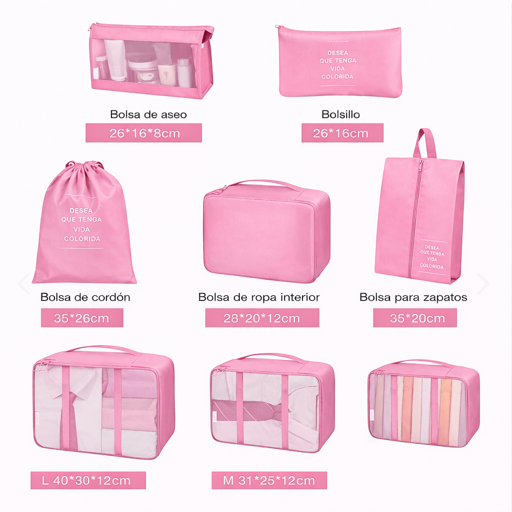 Bolsas organizadoras de viaje x 8 unidades