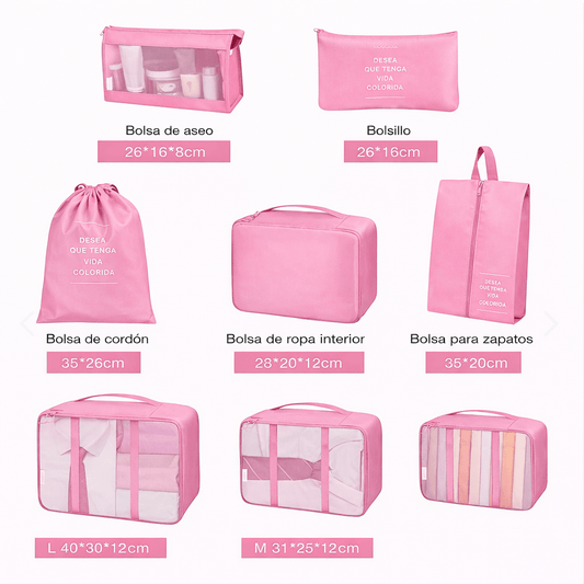 Bolsas organizadoras de viaje x 8 unidades