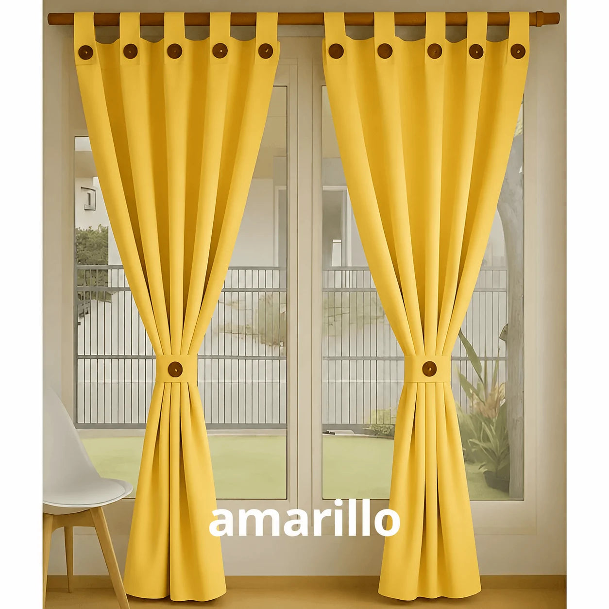 Cortinas Semi Blackout Jacquard 2 Paños 140x210cm