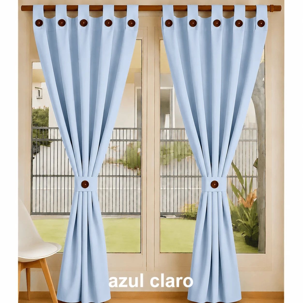Cortinas Semi Blackout Jacquard 2 Paños 140x210cm