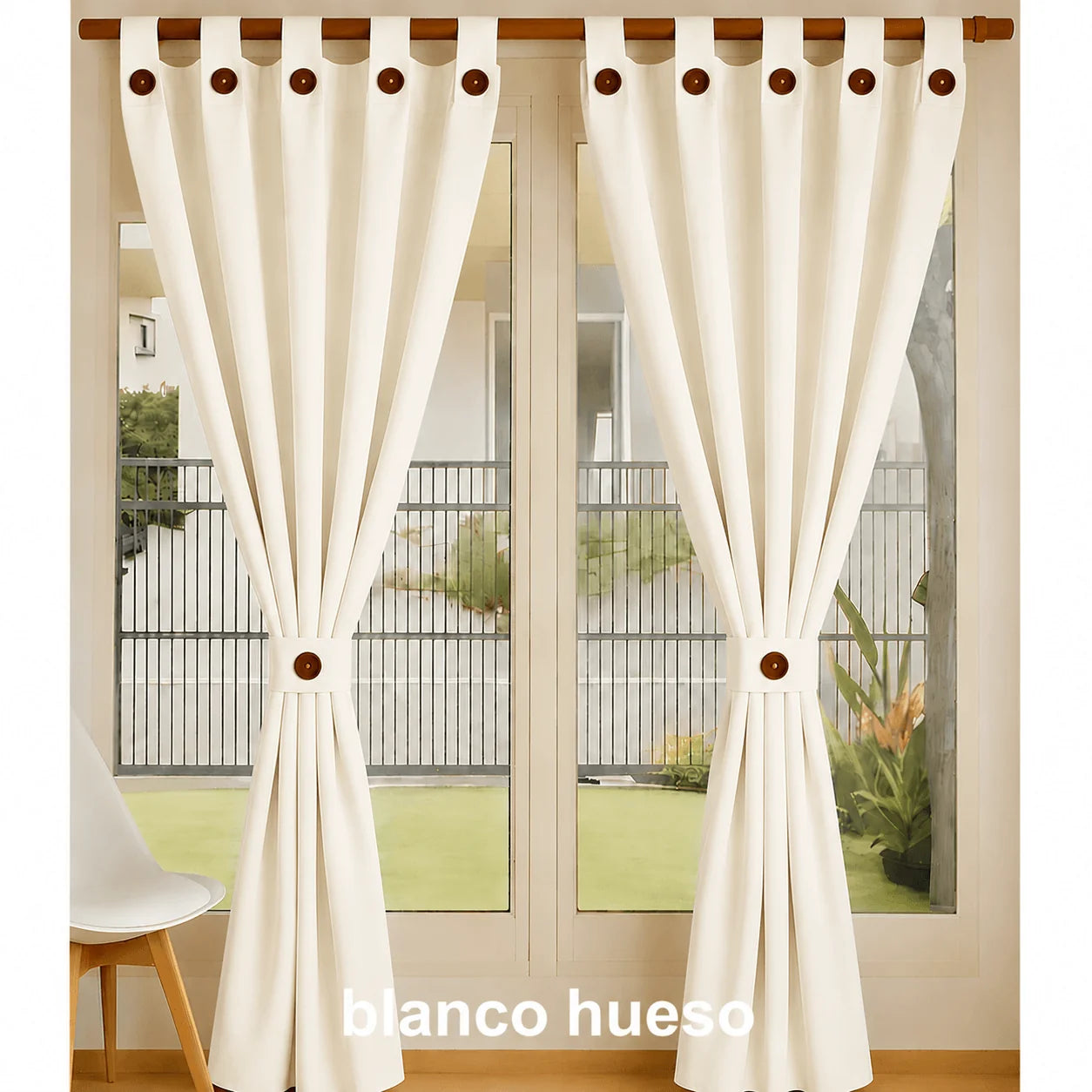 Cortinas Semi Blackout Jacquard 2 Paños 140x210cm