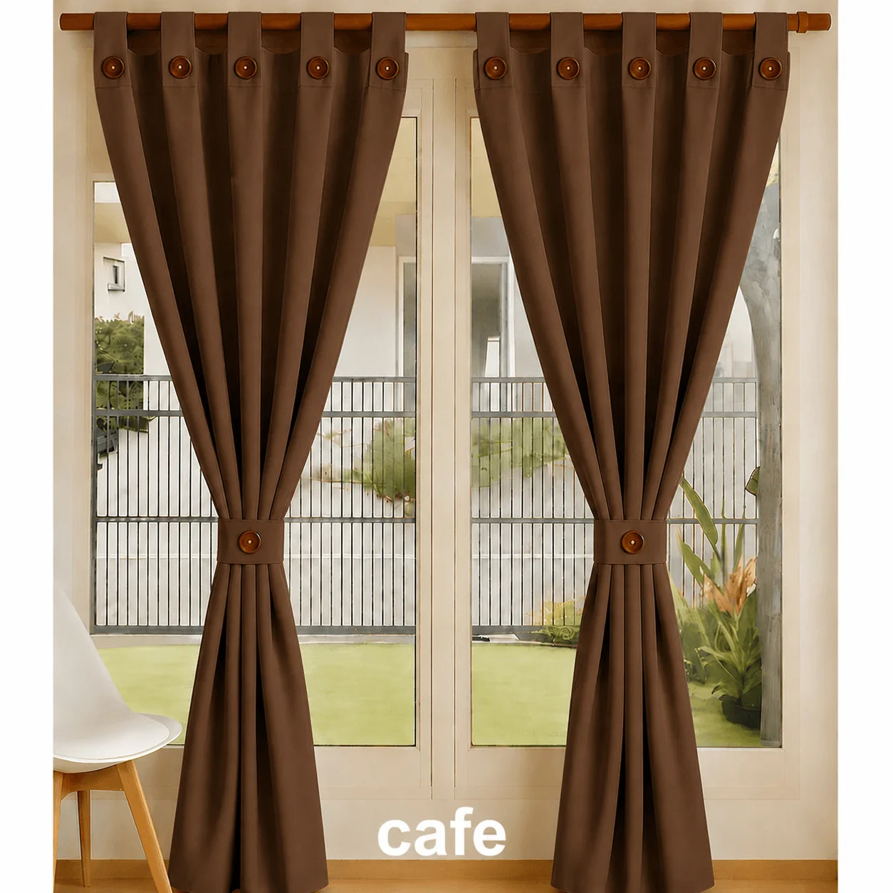 Cortinas Semi Blackout Jacquard 2 Paños 140x210cm