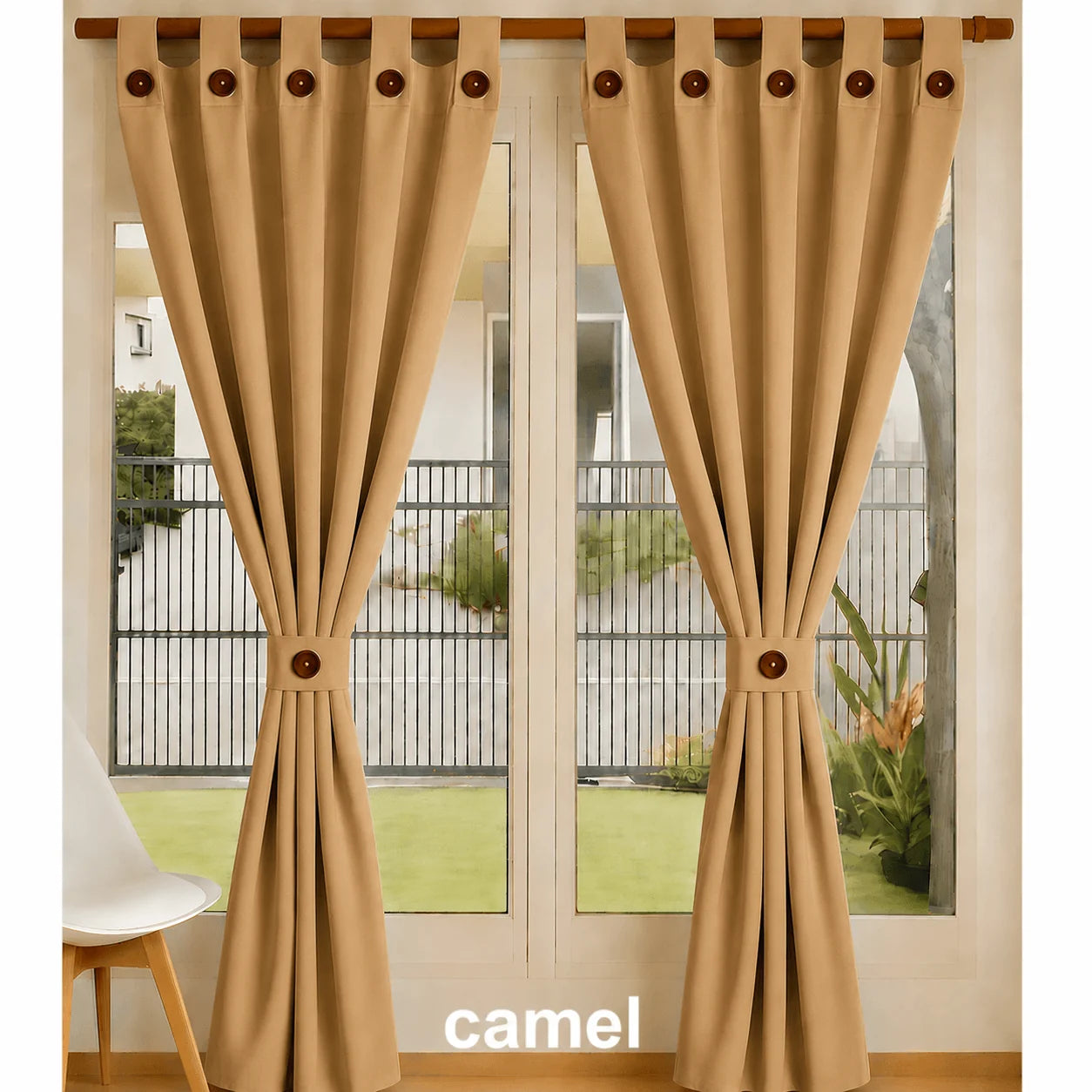 Cortinas Semi Blackout Jacquard 2 Paños 140x210cm