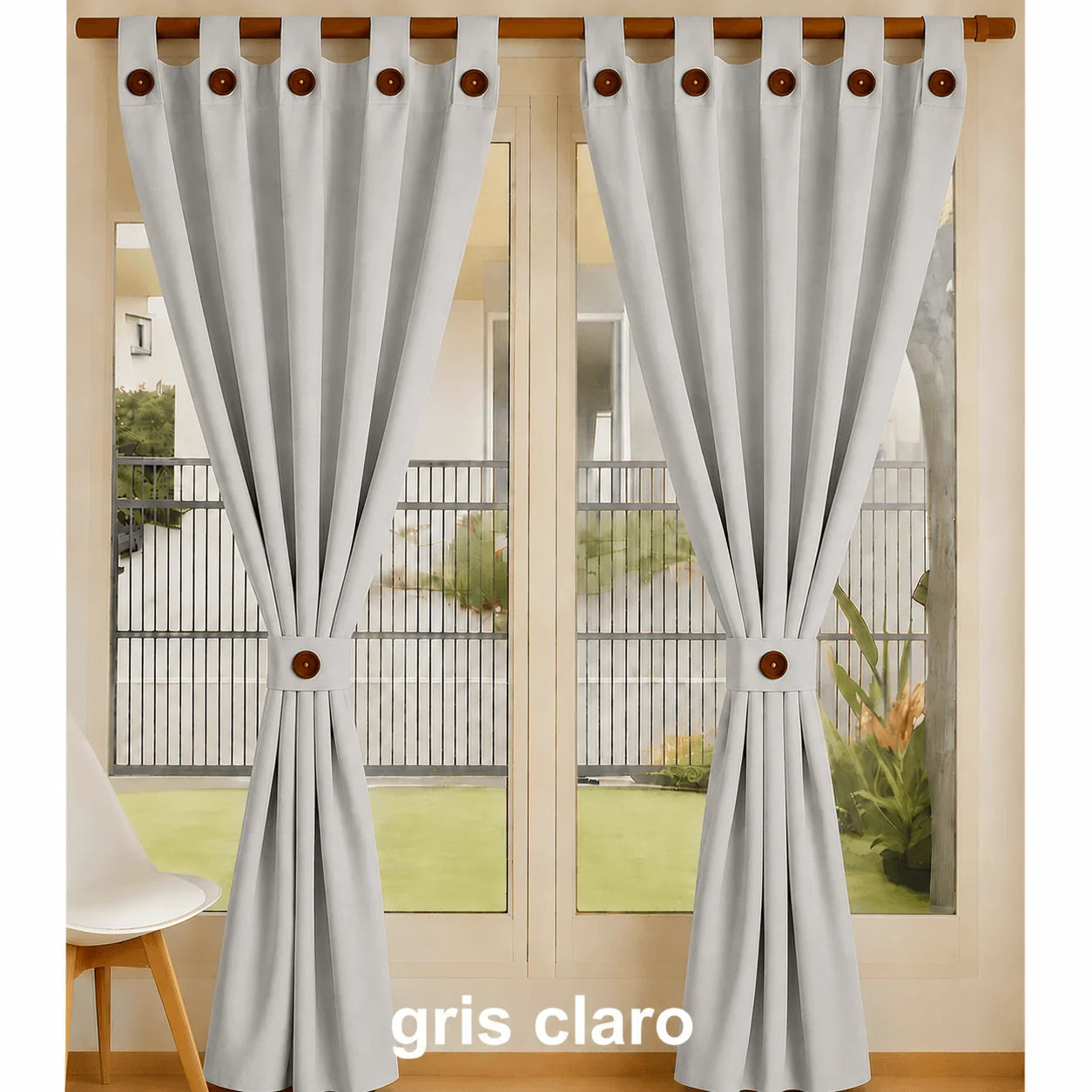 Cortinas Semi Blackout Jacquard 2 Paños 140x210cm