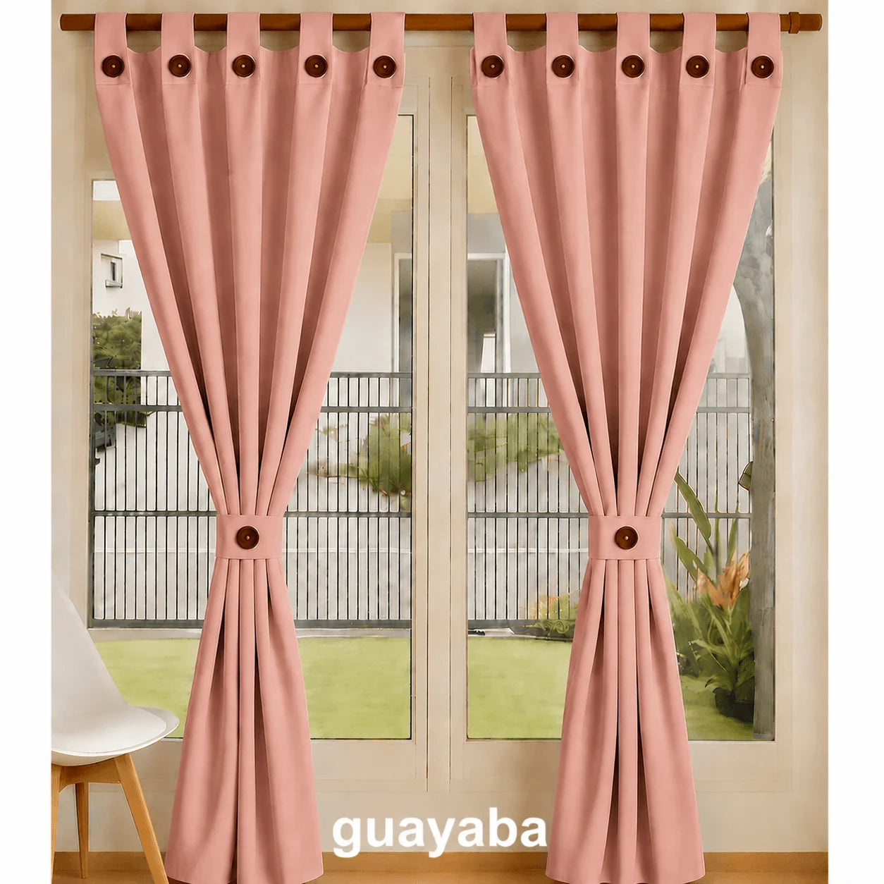 Cortinas Semi Blackout Jacquard 2 Paños 140x210cm