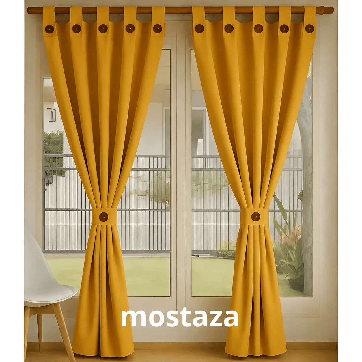 Cortinas Semi Blackout Jacquard 2 Paños 140x210cm
