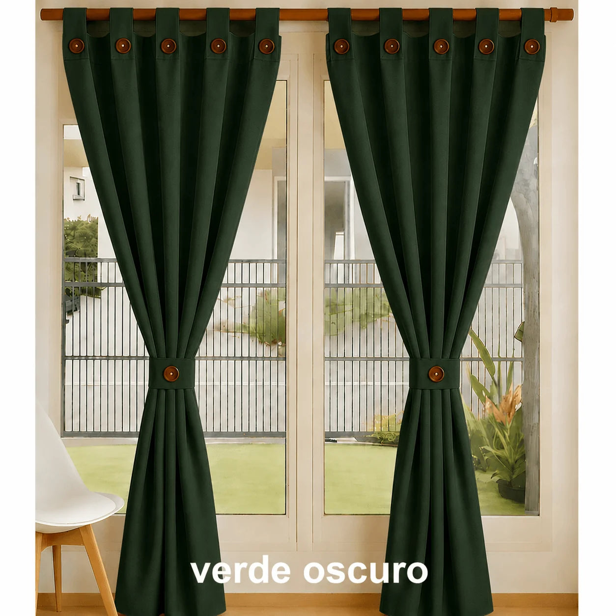 Cortinas Semi Blackout Jacquard 2 Paños 140x210cm