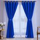 Cortinas Semi Blackout Jacquard 2 Paños 140x210cm Con Velo