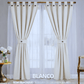 Cortinas Semi Blackout Jacquard 2 Paños 140x210cm Con Velo