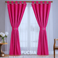 Cortinas Semi Blackout Jacquard 2 Paños 140x210cm Con Velo