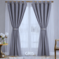 Cortinas Semi Blackout Jacquard 2 Paños 140x210cm Con Velo