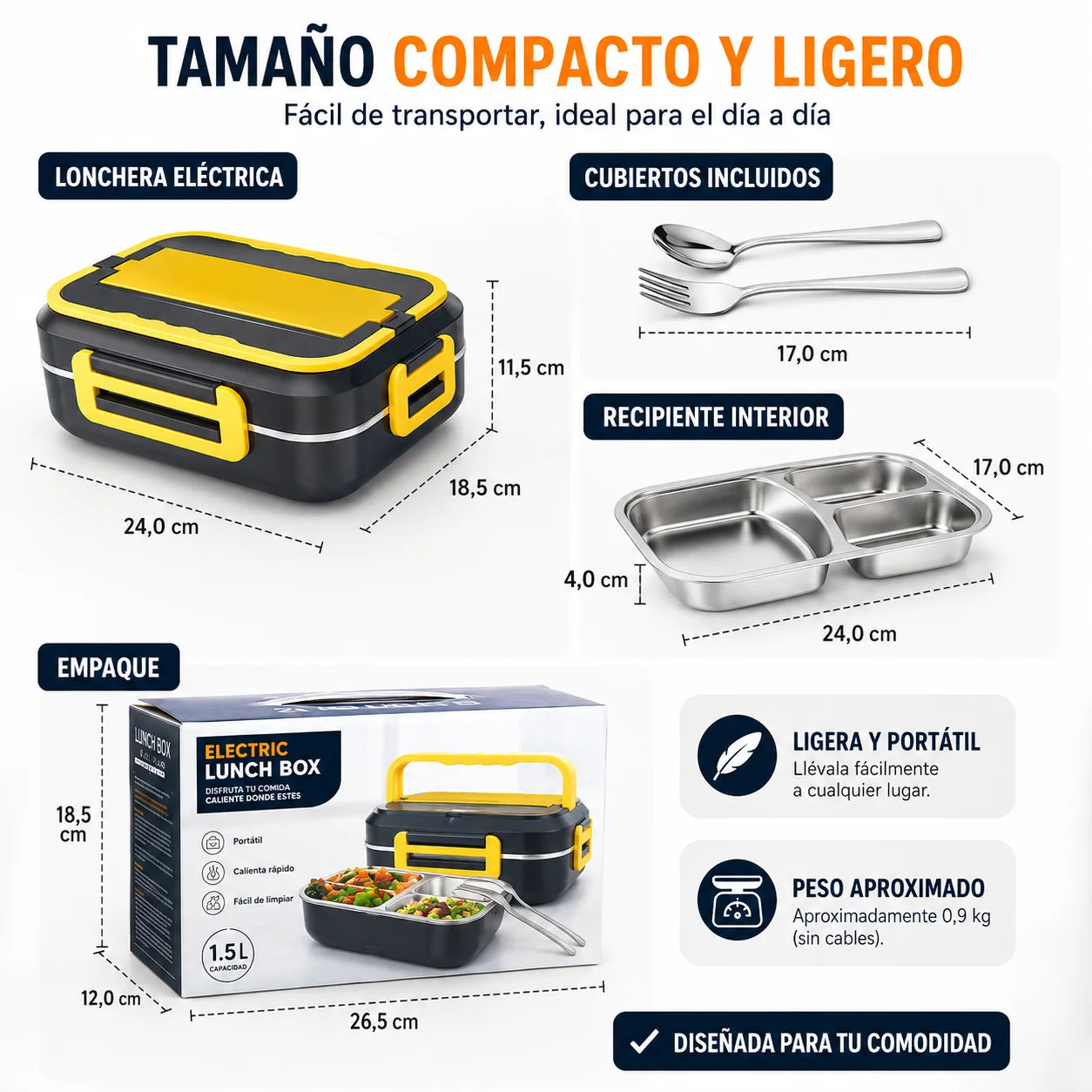 Lonchera Eléctrica para Carro y toma corriente