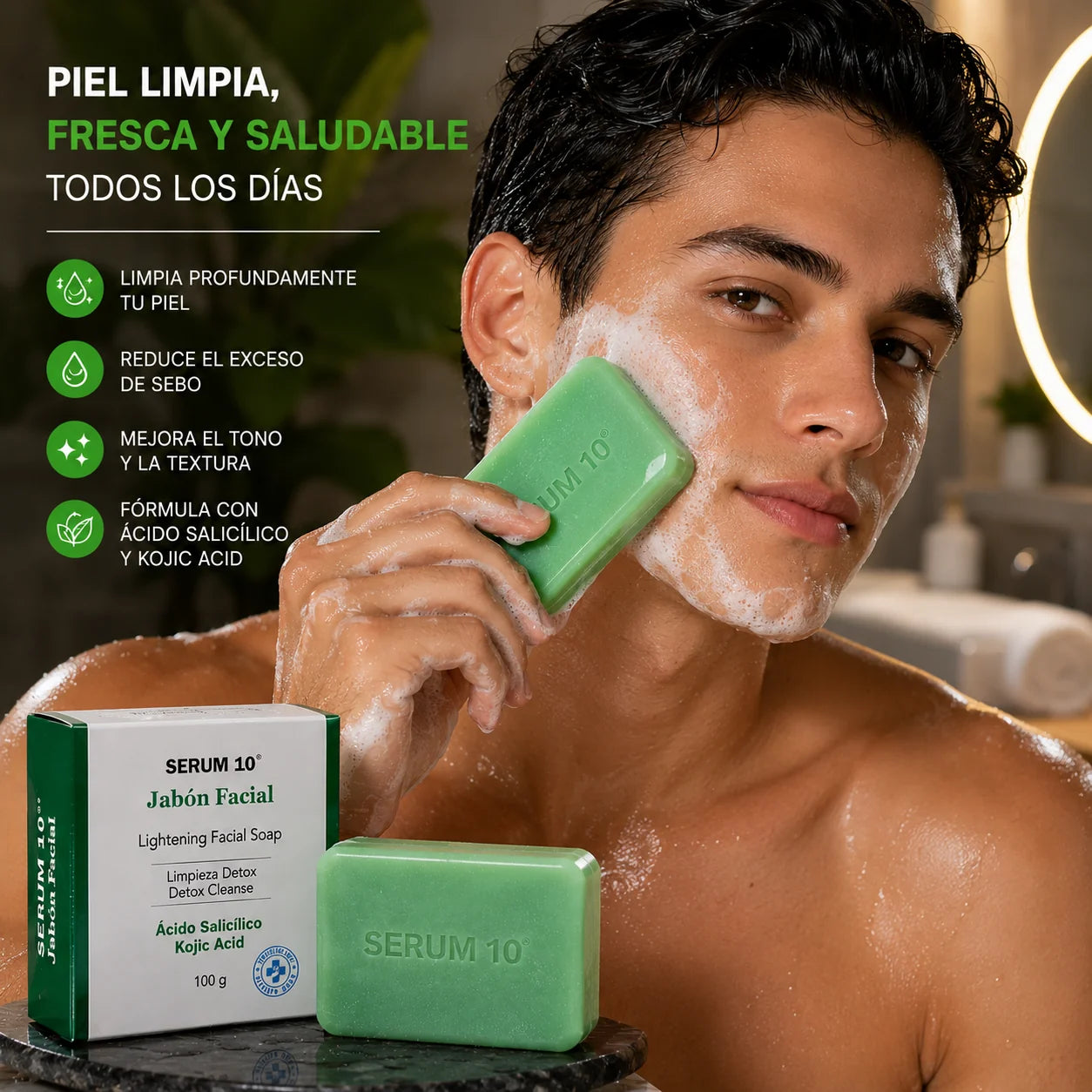 Jabón Facial Ácido Salicílico y Kójico SERUM 10