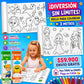Rollo para Colorear Infantil 3 Metros – Papel Adhesivo con Diseños (x2)