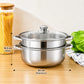 Olla de Cocina al Vapor Acero Inoxidable 2 Niveles